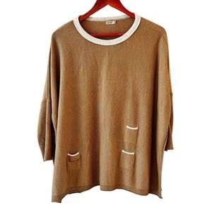 MERSEA Catalina Traveler Sweater Womens OS Beige Poncho Pullover